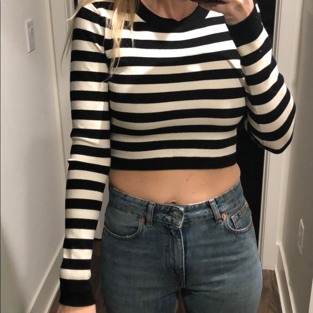 Striped cropped sweater